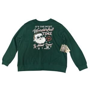 Mossy Oak Its The Most Wonderful Time To Hunt Deer Christmas Sweatshirt 2XL NEW